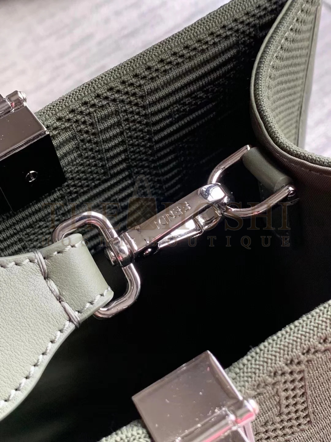 F**di Sunshine Medium Tote Bag In Green FF Fabric Master Quality