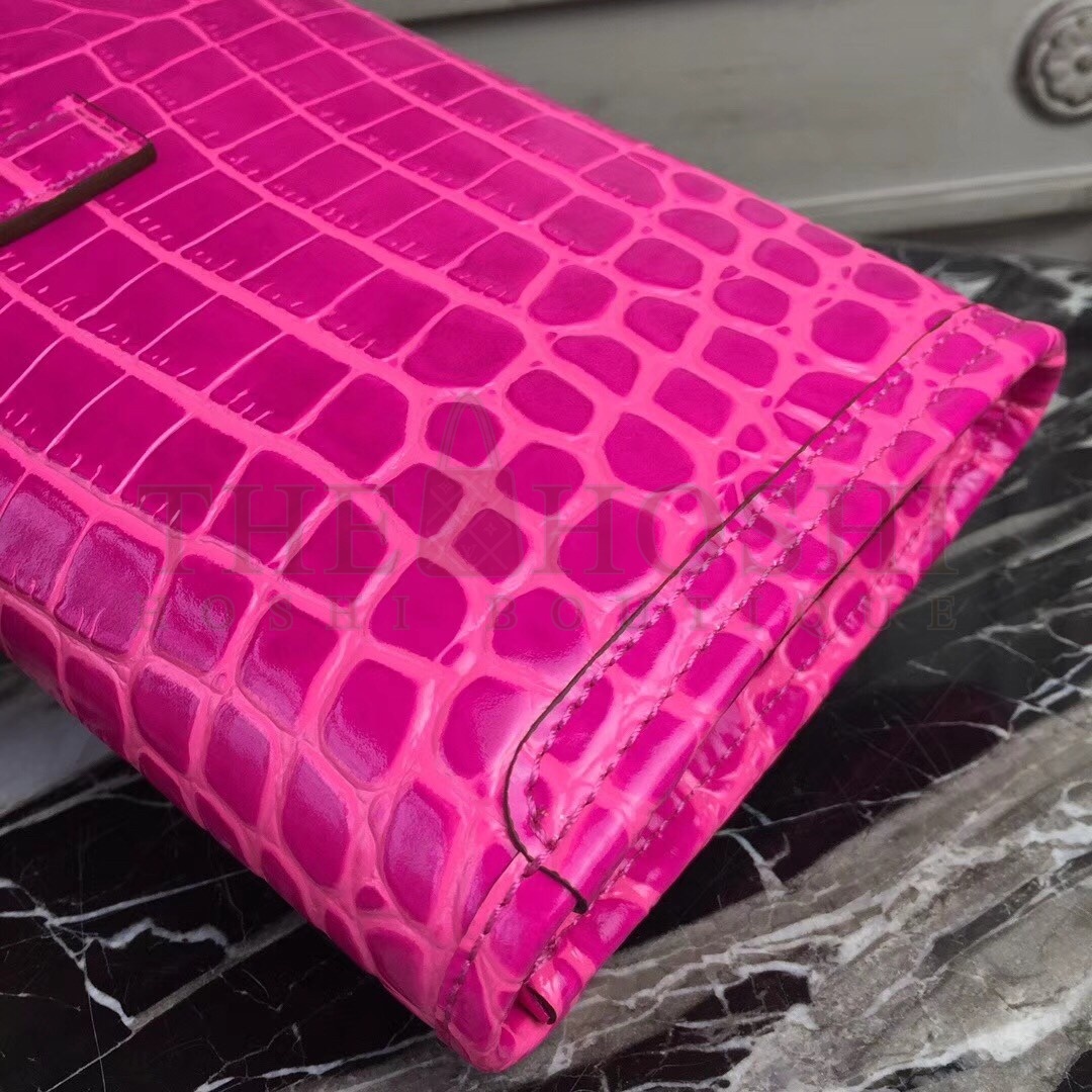 H**me5 Jige Elan 29 Clutch In Rose Red Crocodile Leather Master Quality