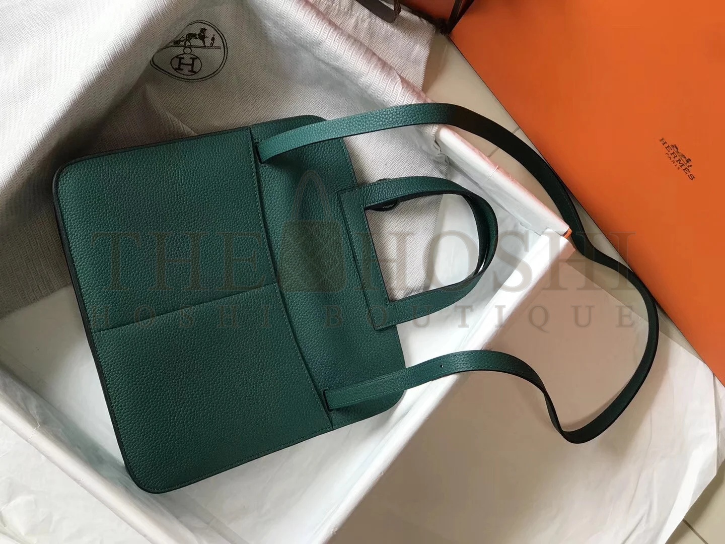 H**me5 Halzan 31cm Bag In Malachite Clemence Leather Master Quality