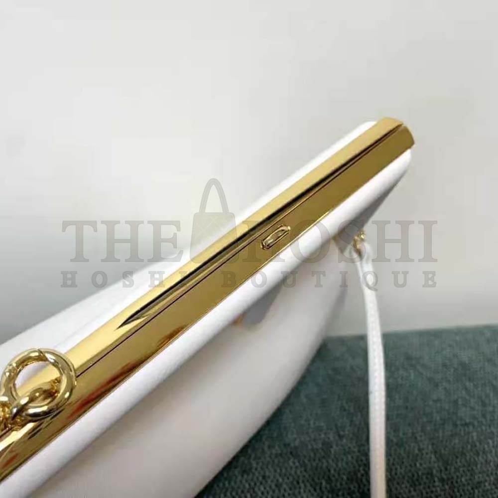 F**di Women First Small White Leather Bag Master Quality