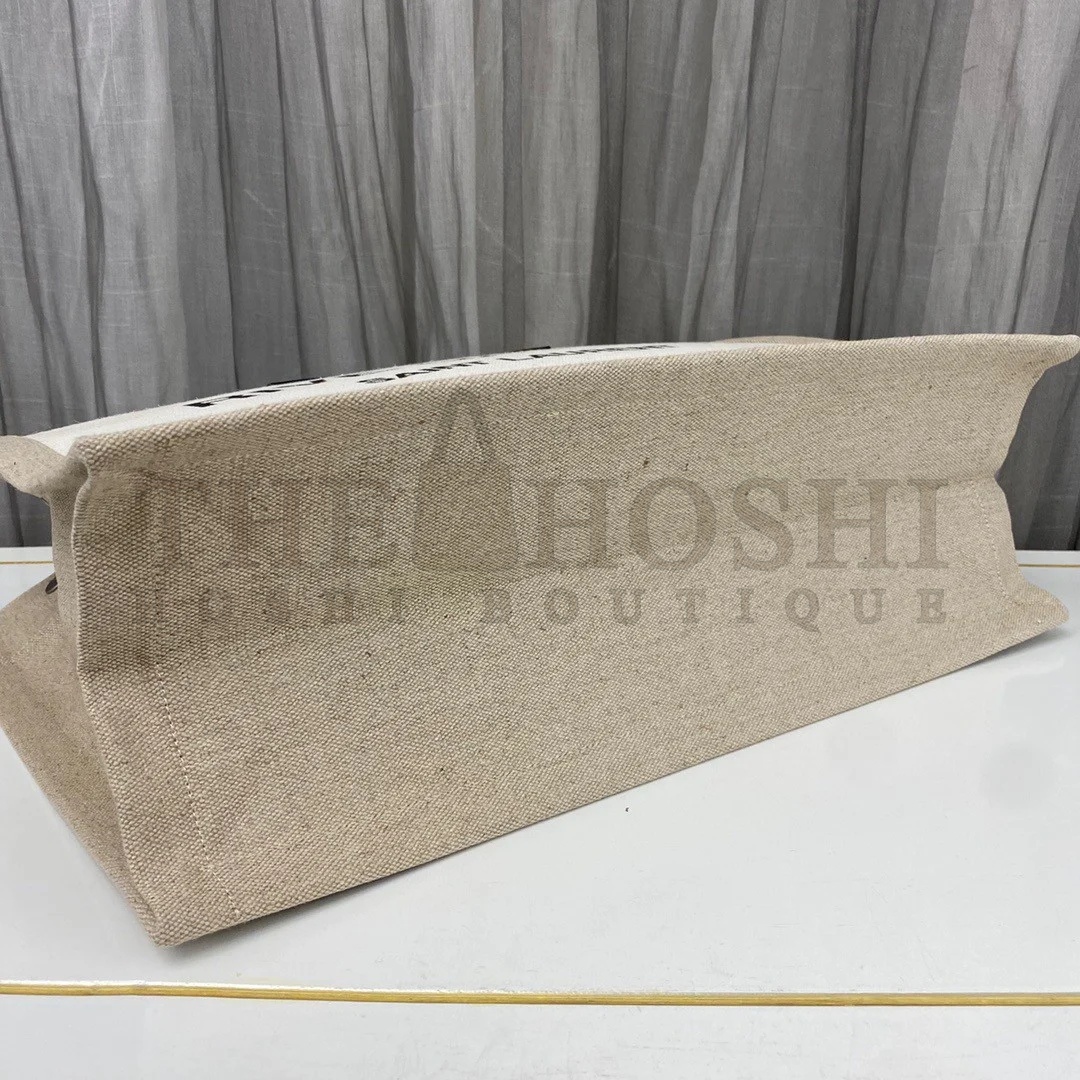 Sa1nt Lau*nt Rive Gauche Tote Bag in White Linen and Black Leather Master Quality