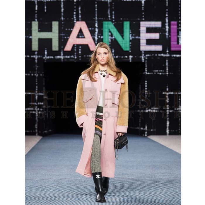 Ch**el Women CC High Boots Caoutchouc Leather Black Master Quality