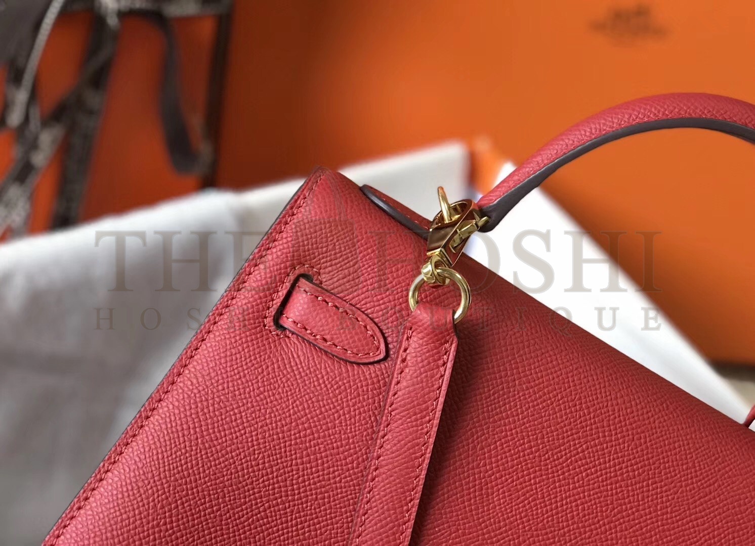 H**me5 Kelly 25cm Sellier Bag In Red Epsom Leather Master Quality