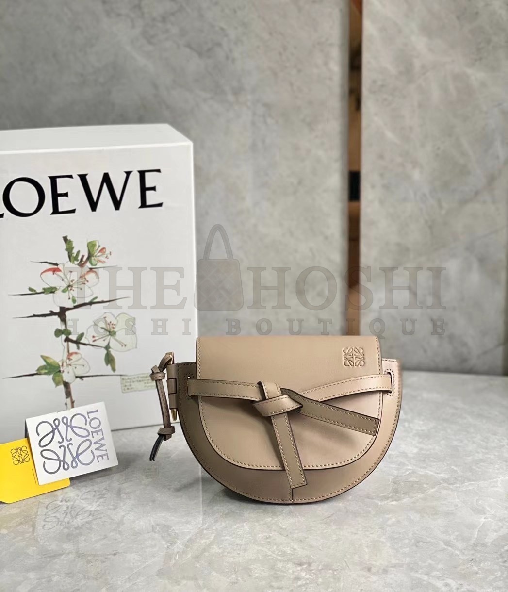 L0ew* Gate Dual Mini Bag In Sand Calfskin Master Quality