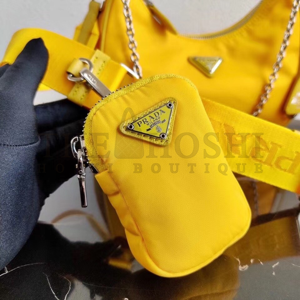 Pra*a Yellow Nylon Re-Edition 2005 Shoulder Bag Master Quality