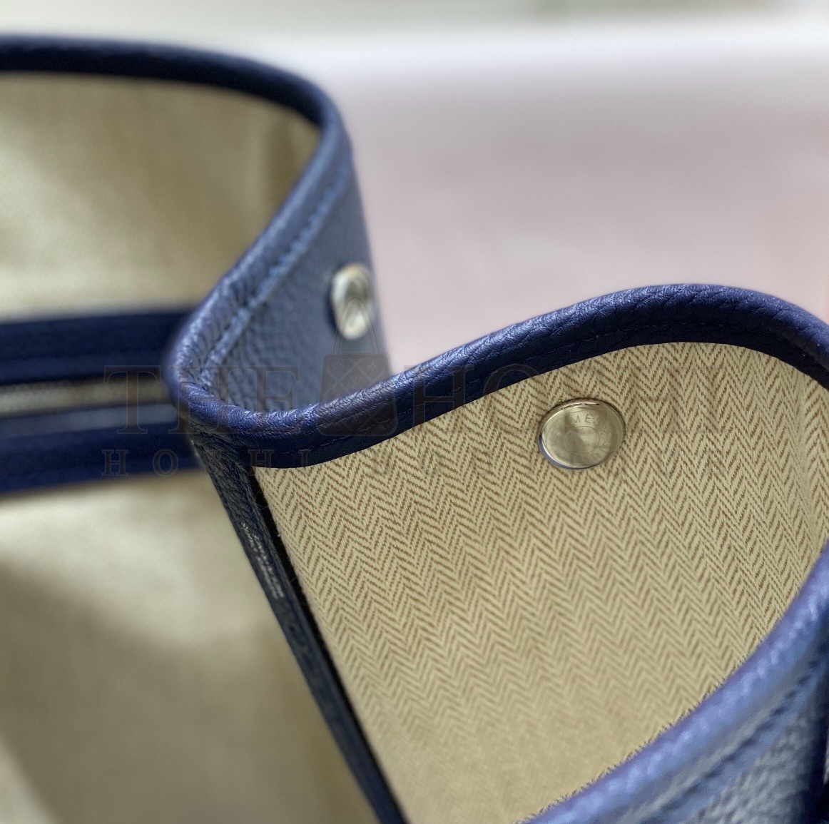 H**me5 Garden Party 36 Bag In Blue Saphir Clemence Leather Master Quality