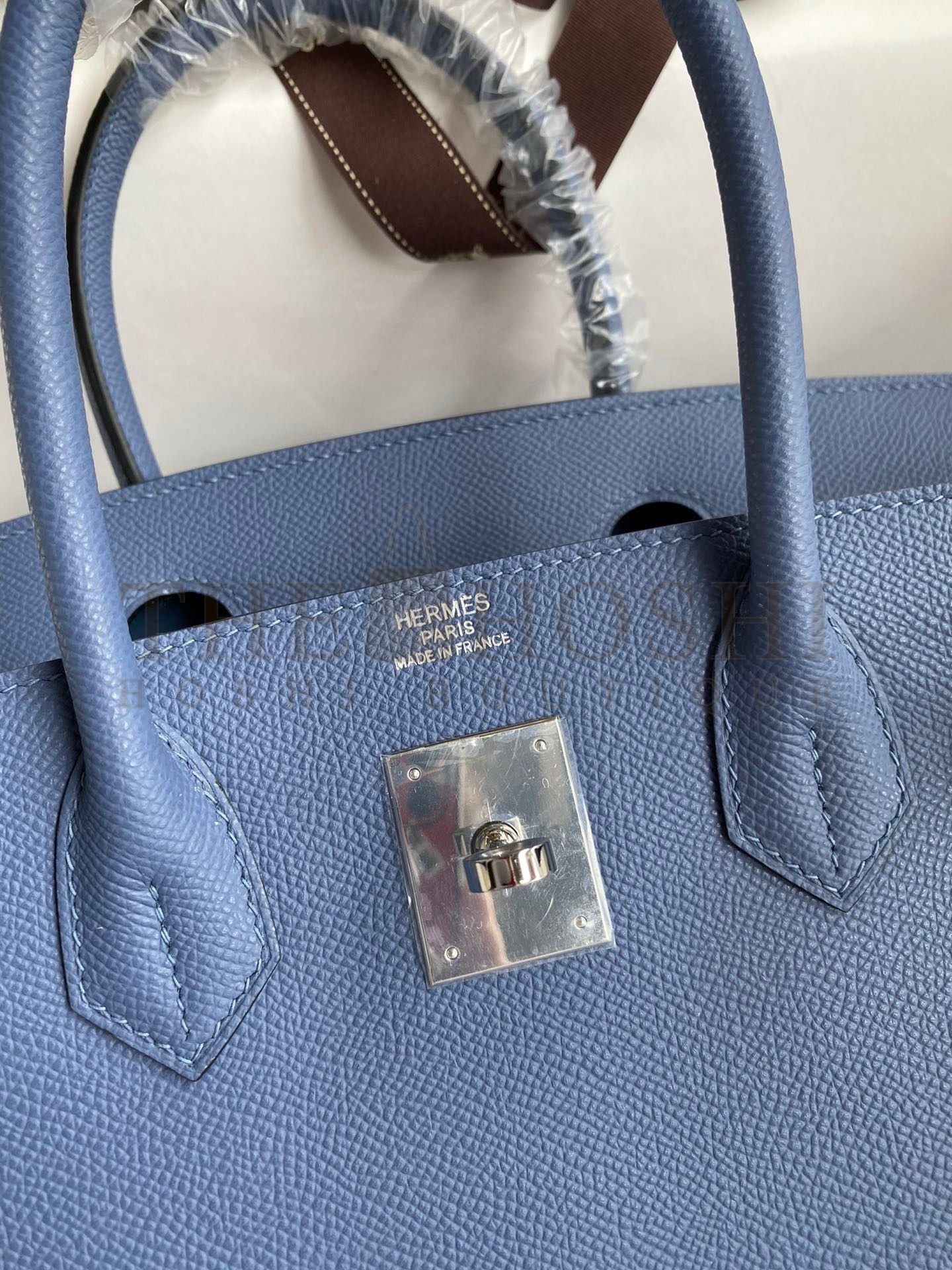 H**me5 Birkin 30 Retourne Handmade Bag in Blue Agate Epsom Calfskin Master Quality