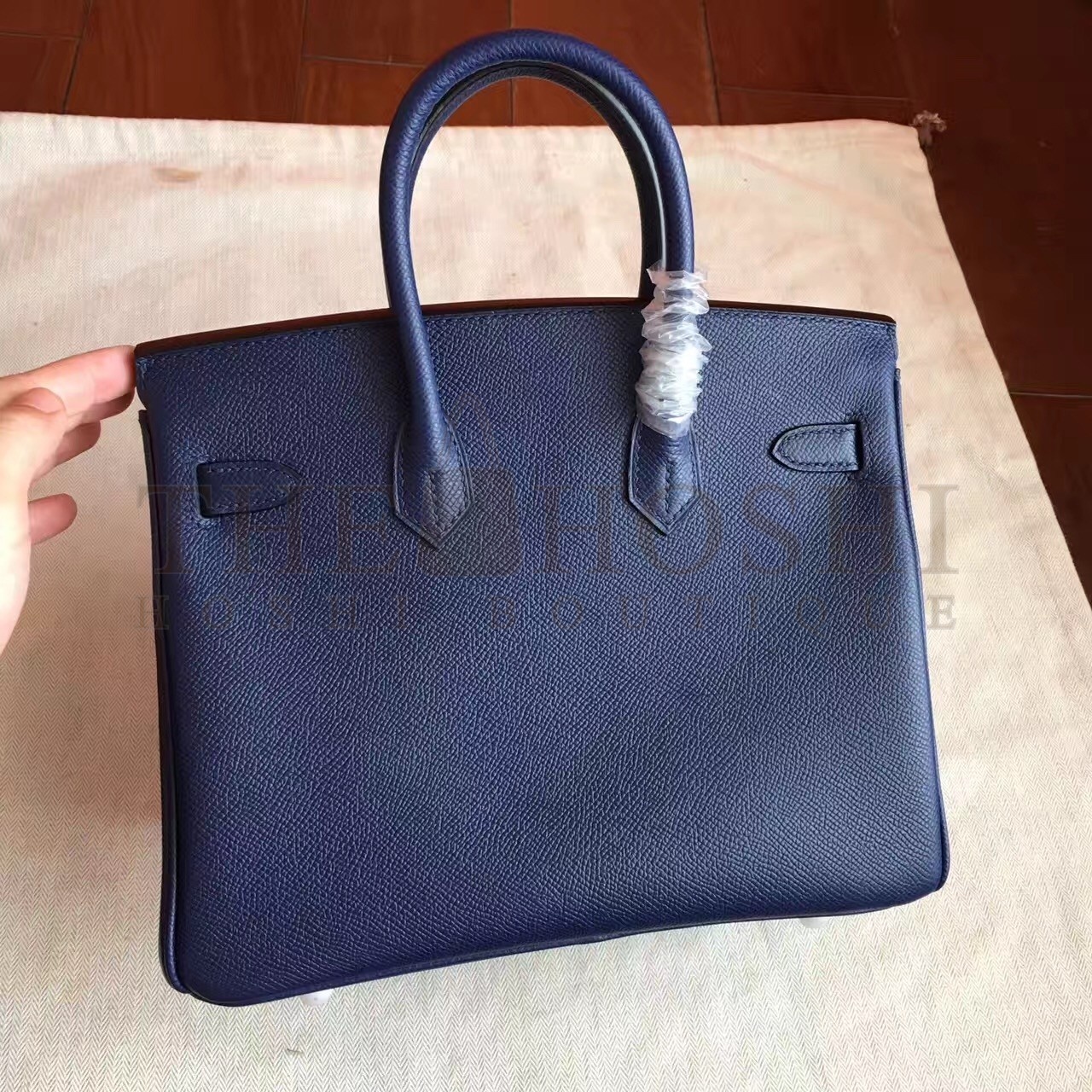 H**me5 Sapphire Birkin 25cm Epsom Handmade Bag Master Quality
