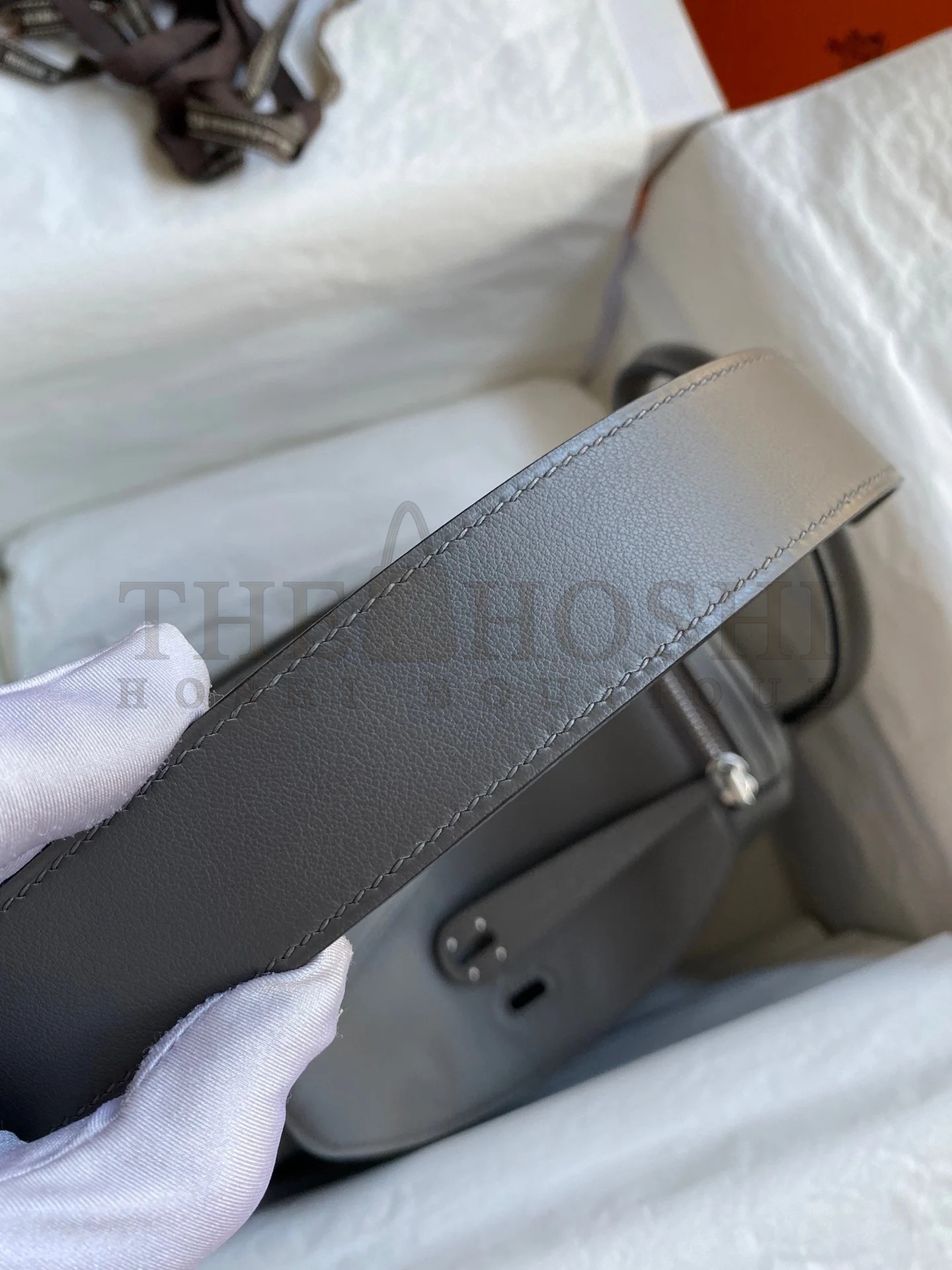 H**me5 Lindy 30 Handmade Bag In Grey Swift Calfskin Master Quality