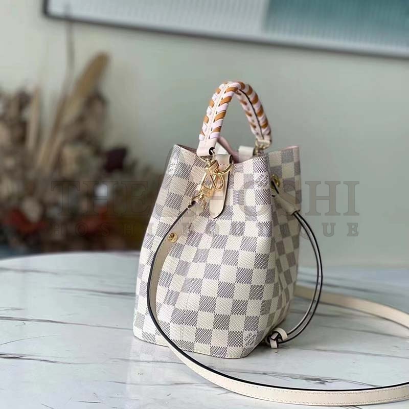 L0vis Vvtt0n LV Women NéoNoé BB Bucket Bag Damier Azur Coated Canvas Master Quality