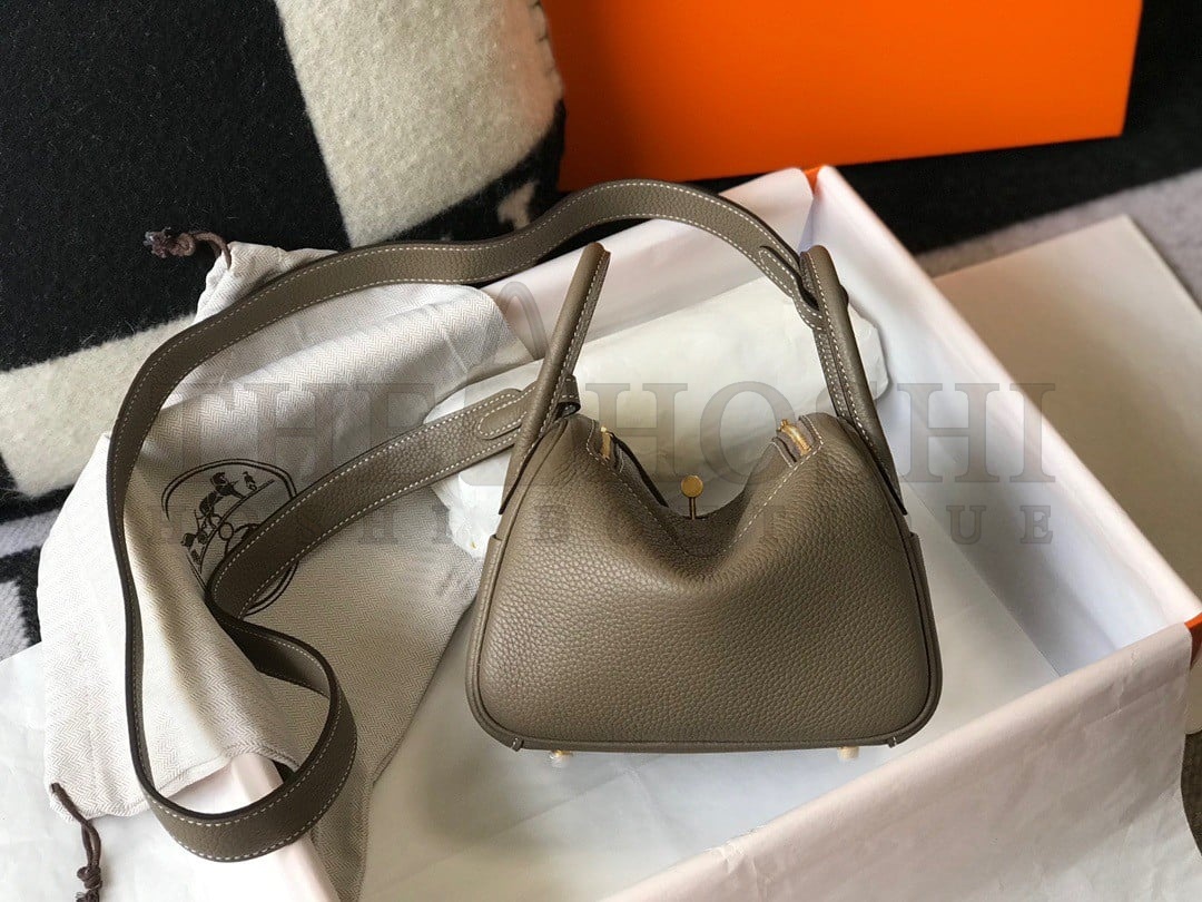 H**me5 Lindy Mini Bag In Taupe Clemence Leather GHW Master Quality