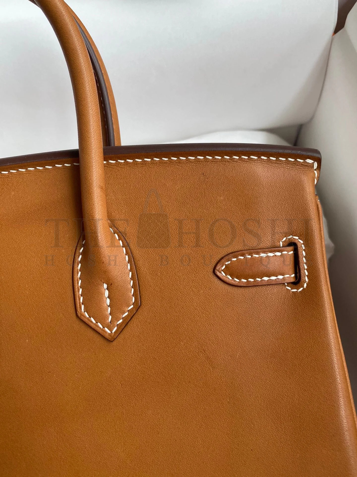 H**me5 Birkin 25 Retourne Handmade Bag In Gold Barenia Calfskin Master Quality