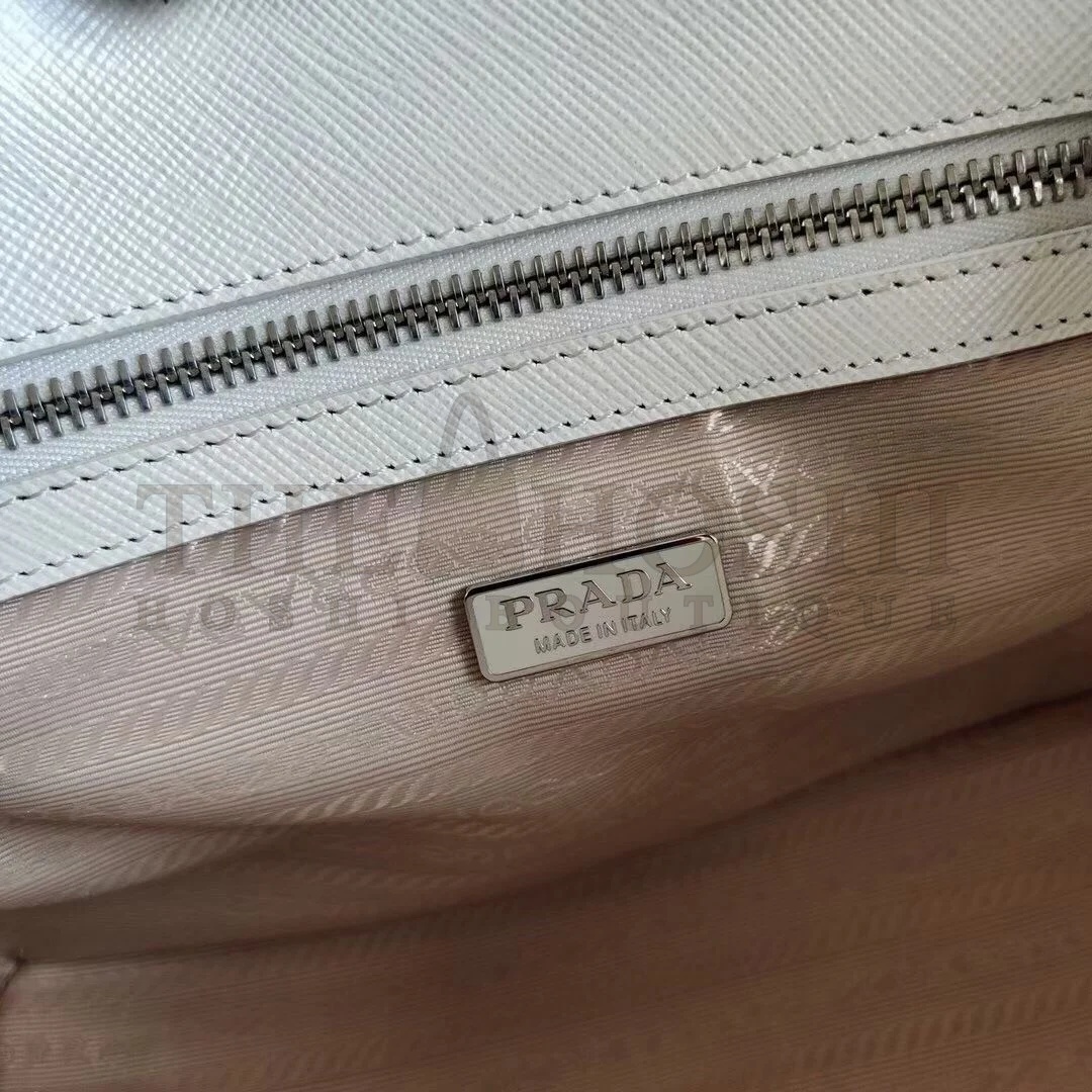 Pra*a Galleria Mini Bag In White Saffiano Leather Master Quality