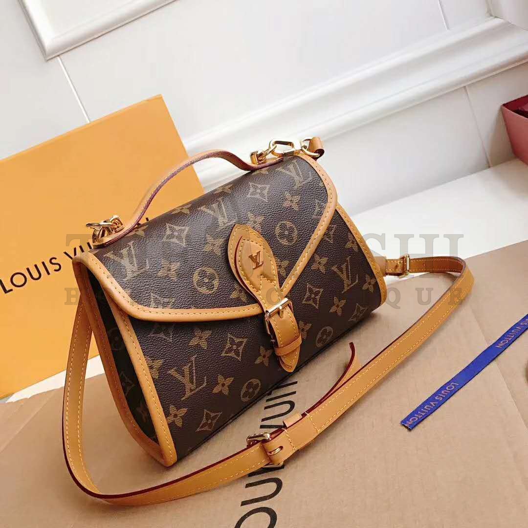 L0vis Vvtt0n LV Women LV Ivy Bag in Monogram Coated Canvas-Brown Master Quality
