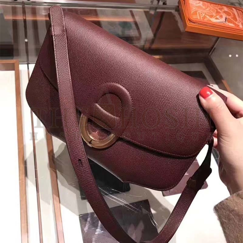 H**me5 Women Cherche-Midi 25 Bag in Epsom Calfskin-Purple Master Quality