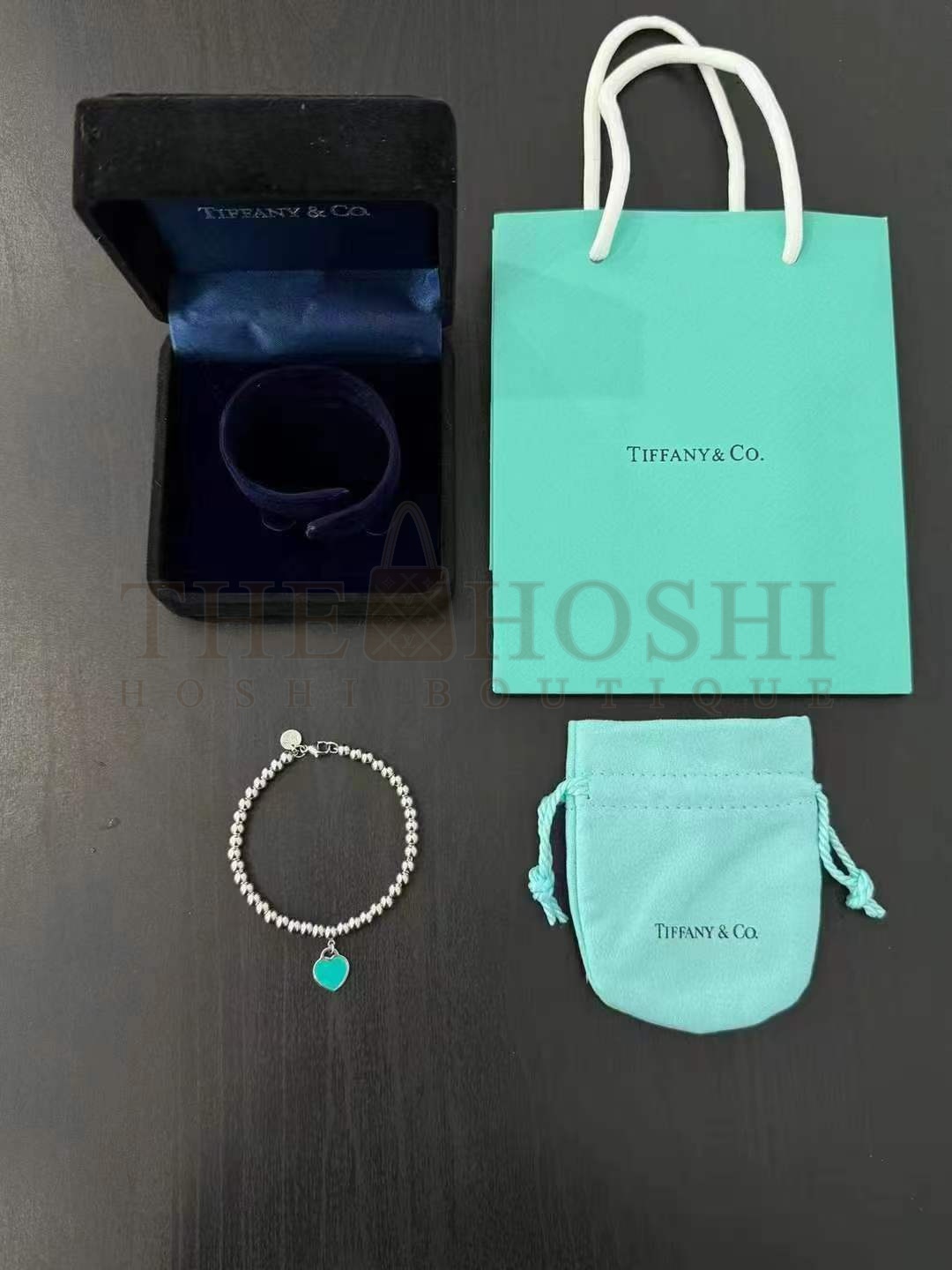 T*f*ny T*f*ny& CO. Pink Heart Tag Bead Bracelet in Silver, 4 mm Master Quality