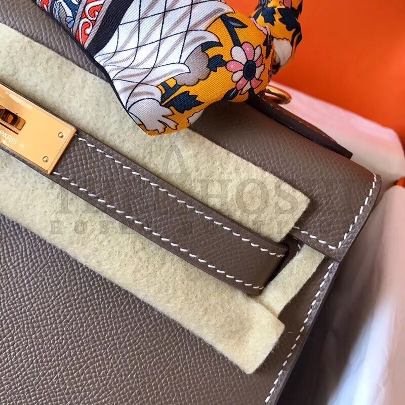 H**me5 Taupe Epsom Kelly 28cm Handmade Bag Master Quality