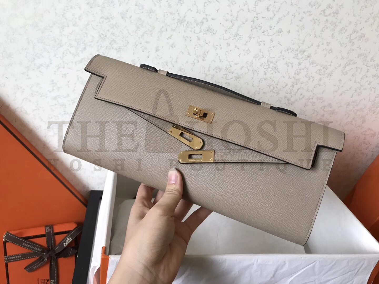 H**me5 Grey  Epsom Kelly Cut Handmade Bag Master Quality