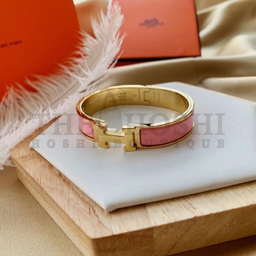 H**me5 Clic H bracelet, Pink Enamel, Rose Gold Master Quality