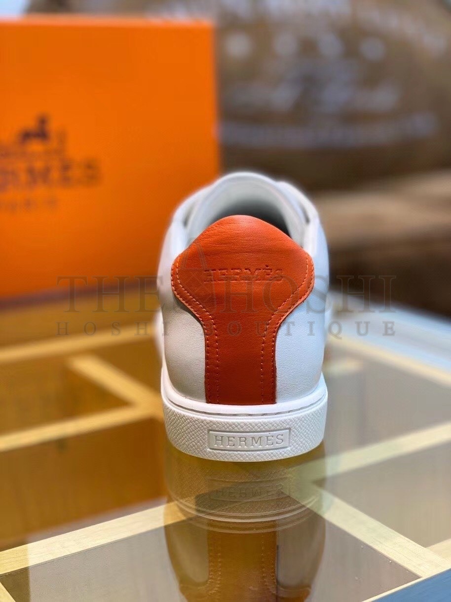 H**me5 Avantage Sneakers In White/Orange Calfskin Master Quality