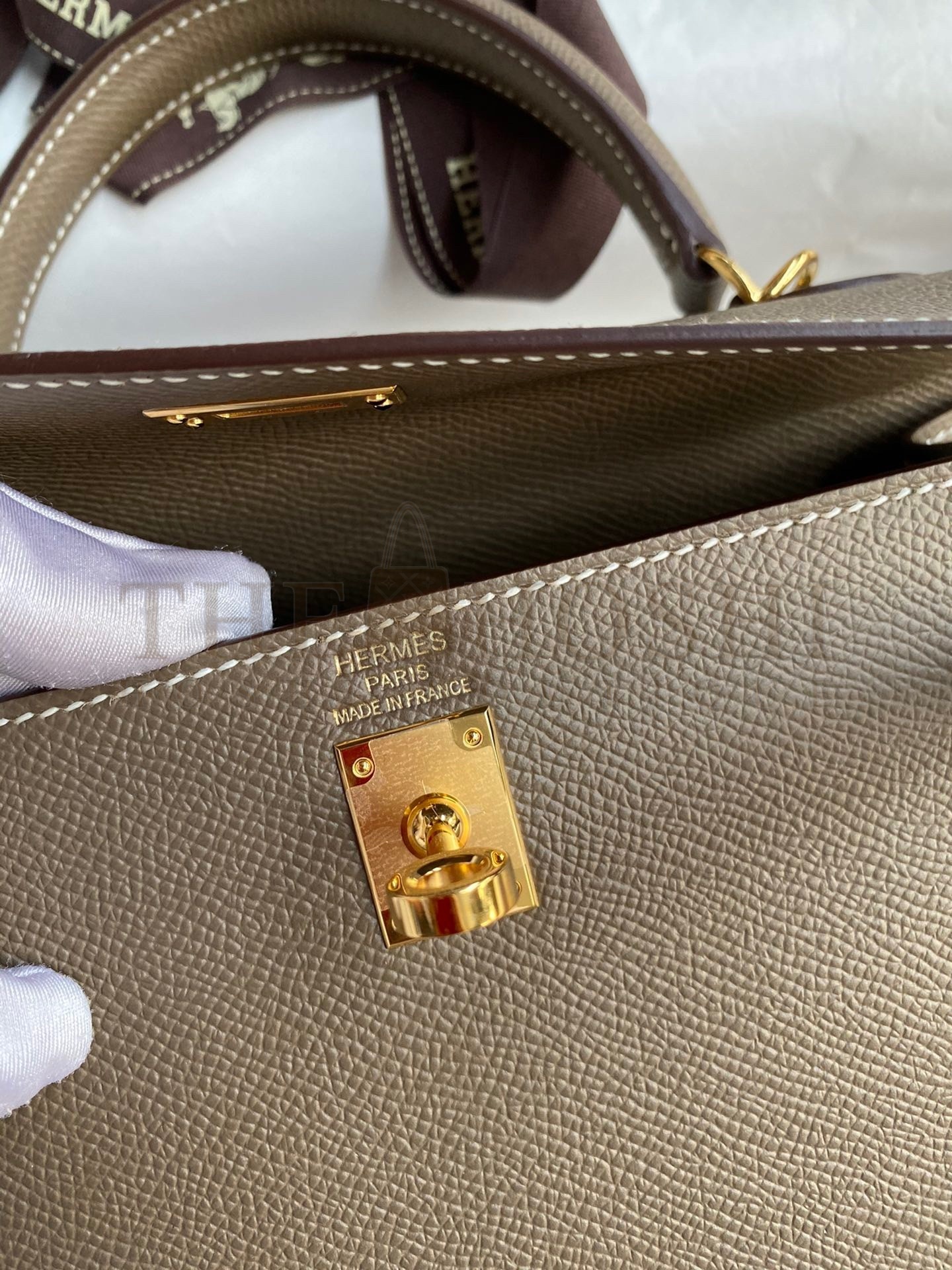 H**me5 Epsom Kelly 25cm Sellier Handmade Taupe Bag Master Quality