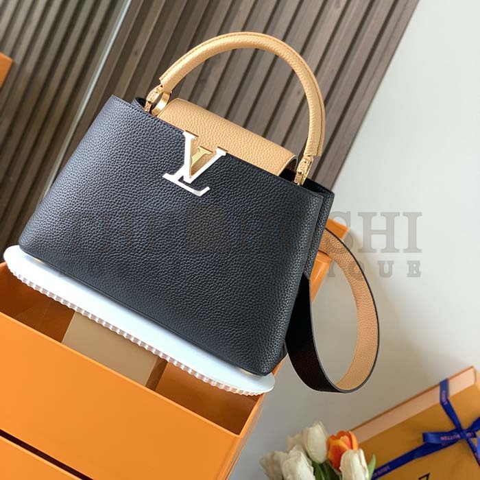 L0vis Vvtt0n LV Women Capucines MM Handbag Black Beige Red Taurillon Leather Master Quality