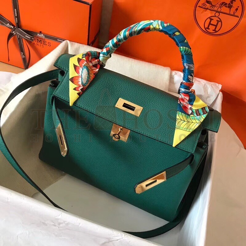 H**me5 Malachite Clemence Kelly 28cm Handmade Bag Master Quality