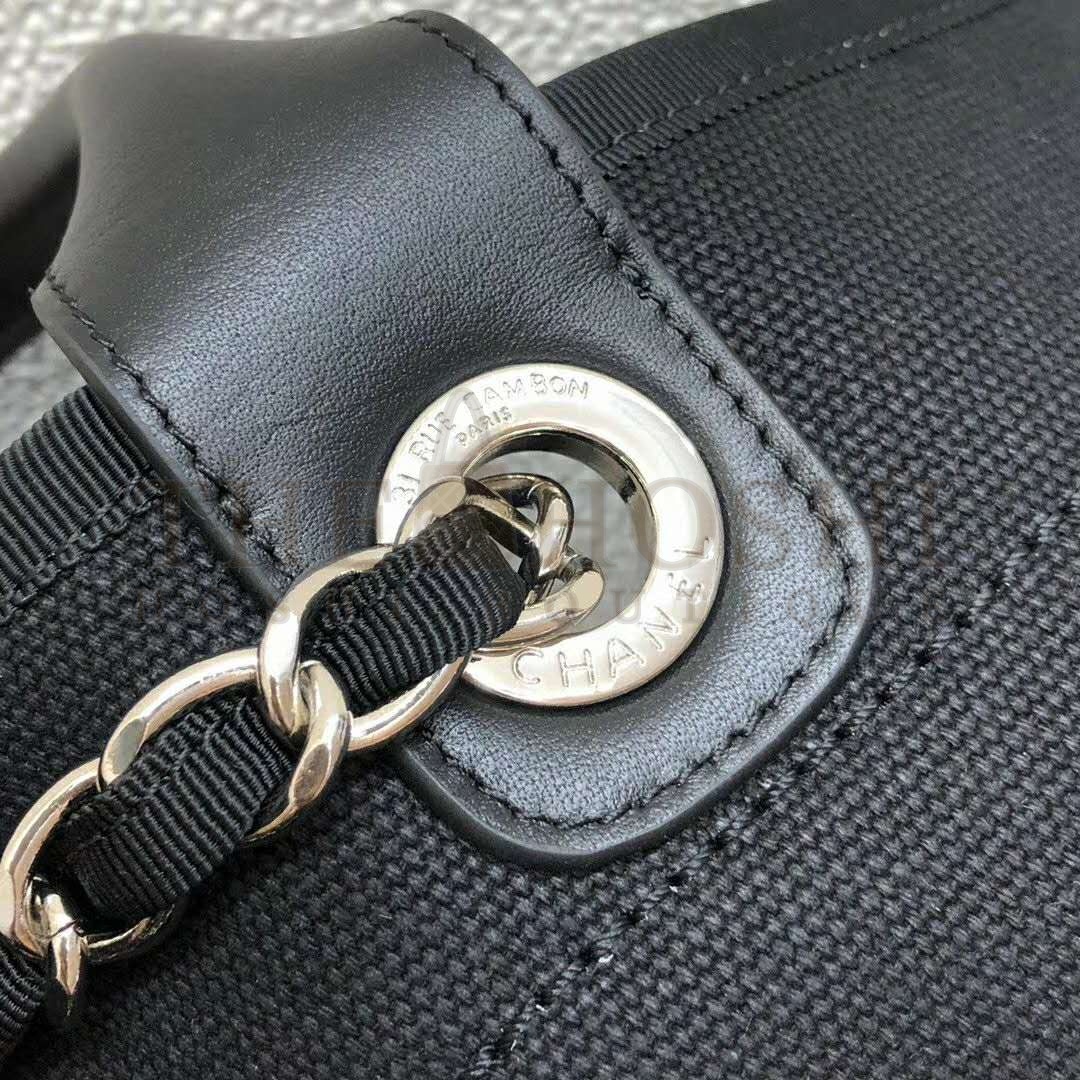 Ch**el Women Shopping Bag Mixed Fibers Imitation Pearls & Silver-Tone Metal Master Quality