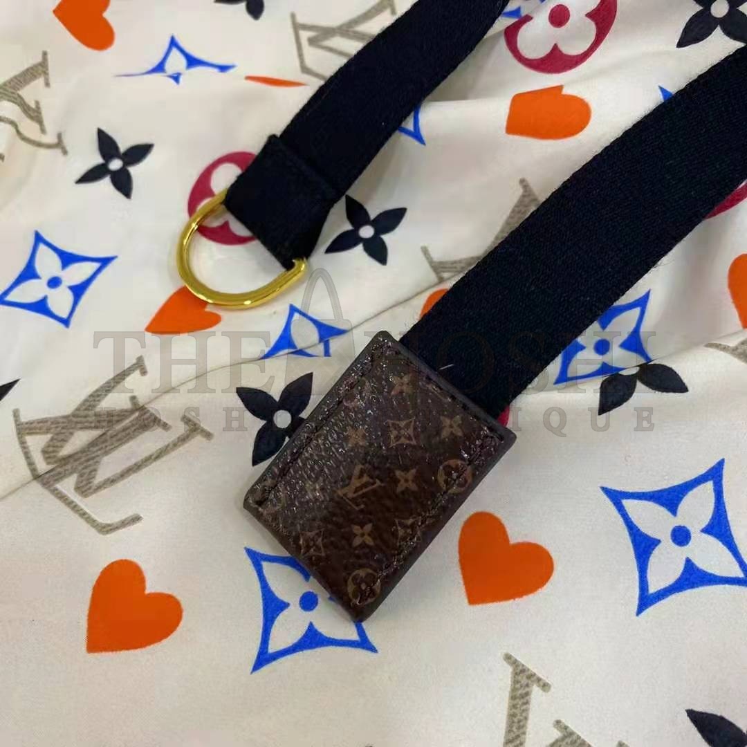 L0vis Vvtt0n Women Game On D-Ring Drawstring Jogging Shorts Monogram Canvas-White Master Quality