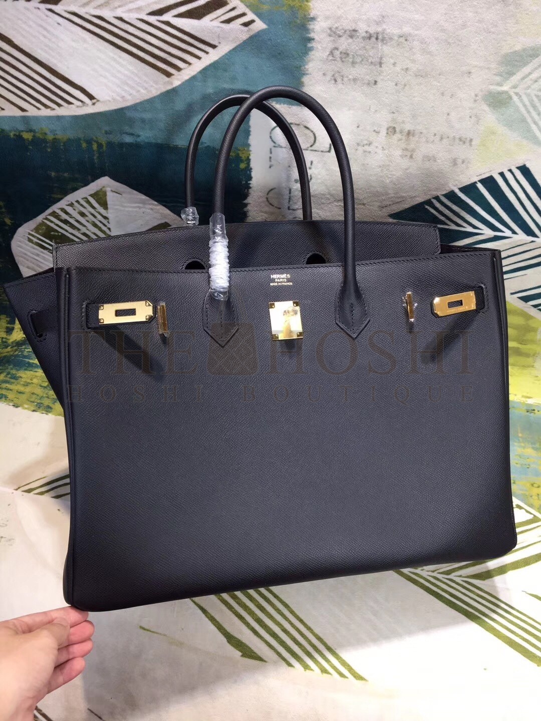 H**me5 Black Epsom Birkin 40cm Handmade Bag Master Quality