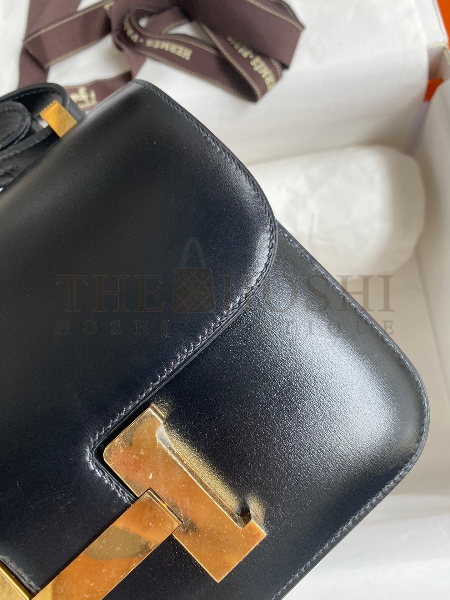 H**me5 Constance  Handmade Bag In Black Box Calfskin Master Quality
