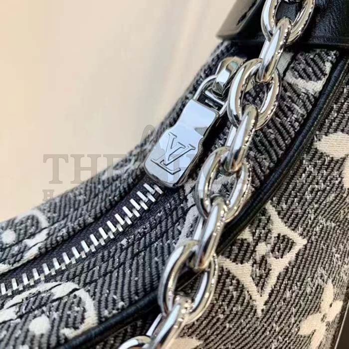 L0vis Vvtt0n LV Women Loop PM Bag Gray Denim Textile Jacquard Master Quality