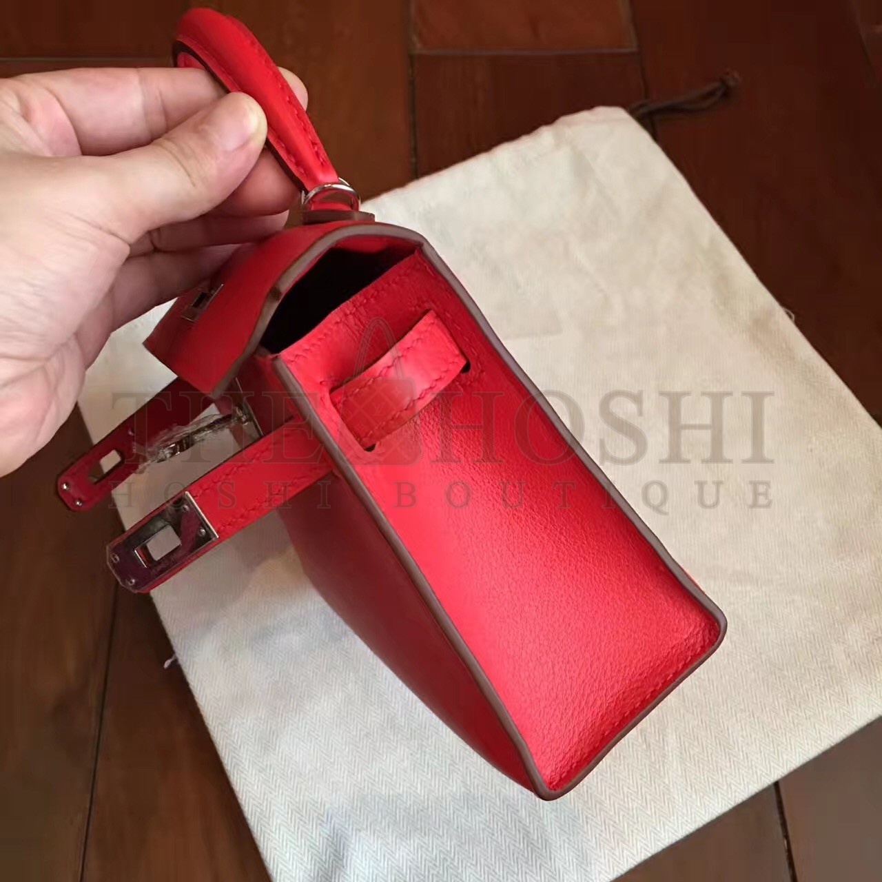 H**me5 Red Swift Kelly Mini II Handmade Bag Master Quality