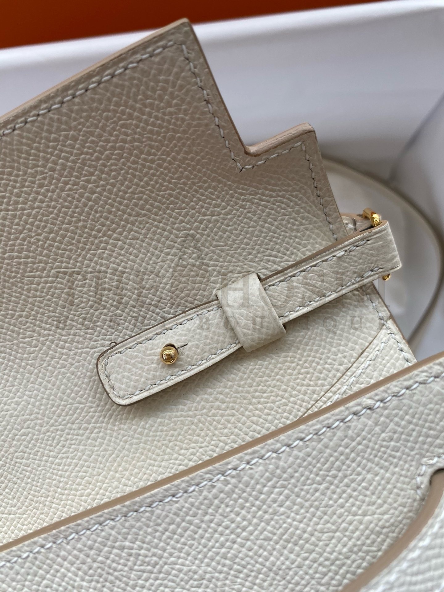 H**me5 Kelly Classique To Go Wallet in Craie Epsom Calfskin Master Quality