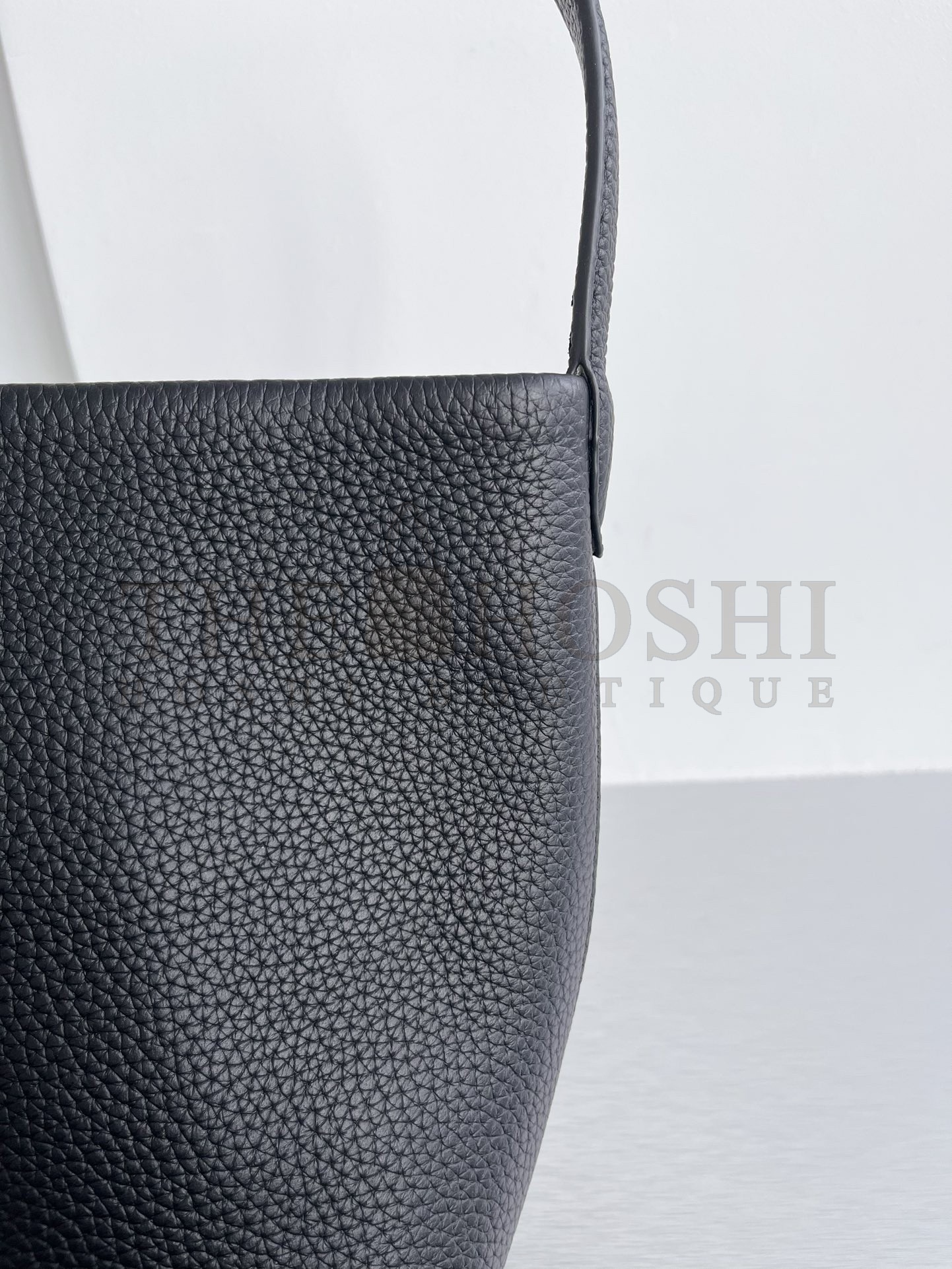 The R0w Small N/S Park Tote in Black Grained Leather Master Quality