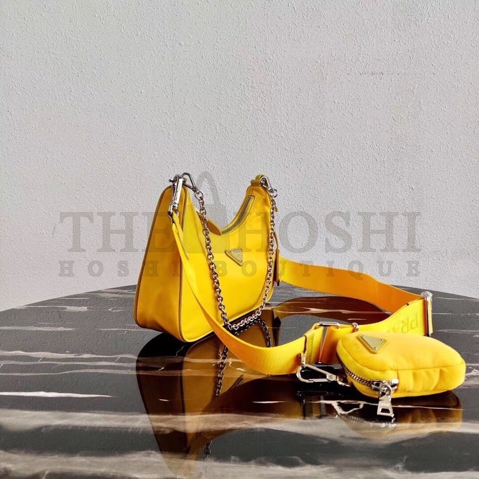 Pra*a Yellow Nylon Re-Edition 2005 Shoulder Bag Master Quality