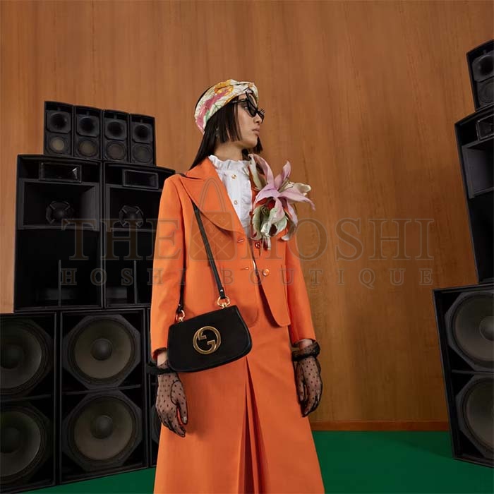 Gvc*1 Women GG Blondie Mini Bag Black Leather Round Interlocking G Master Quality