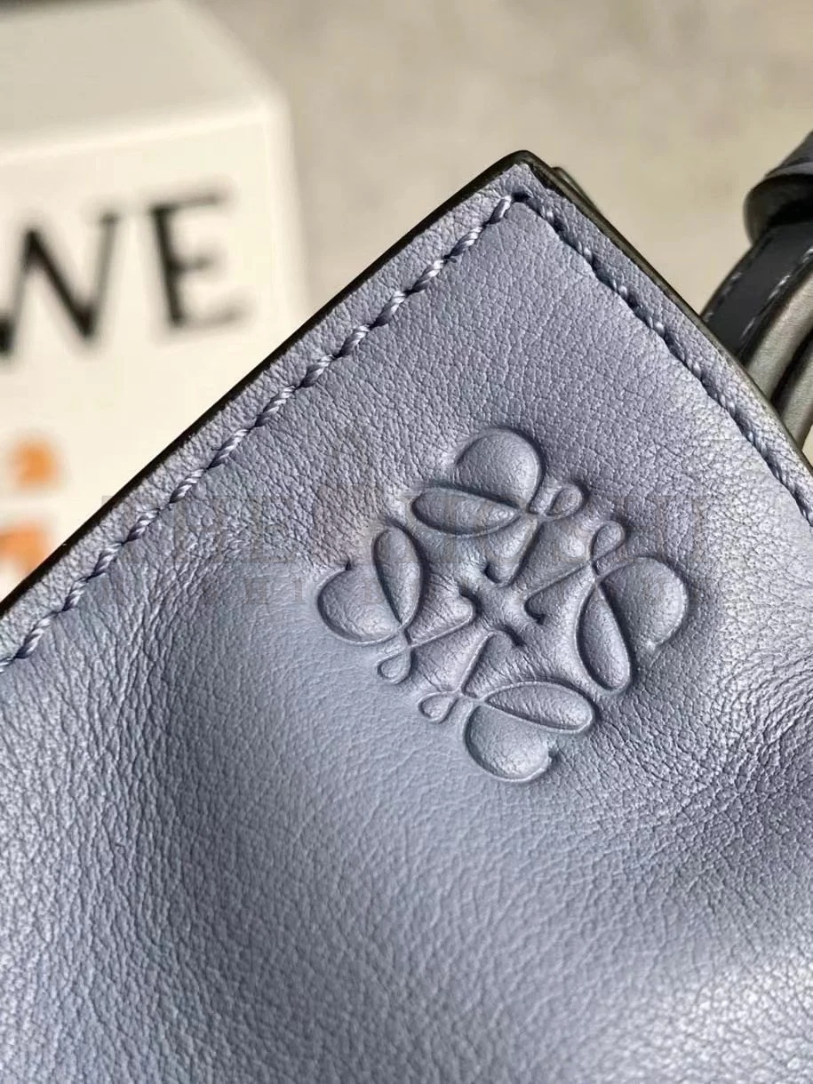 L0ew* Mini Flamenco Clutch Bag In Atlantic Blue Calfskin Master Quality