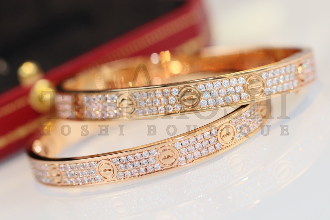 Ca*t1er Love Bracelet Full D1am0nd Bracelet Rose Gold Master Quality