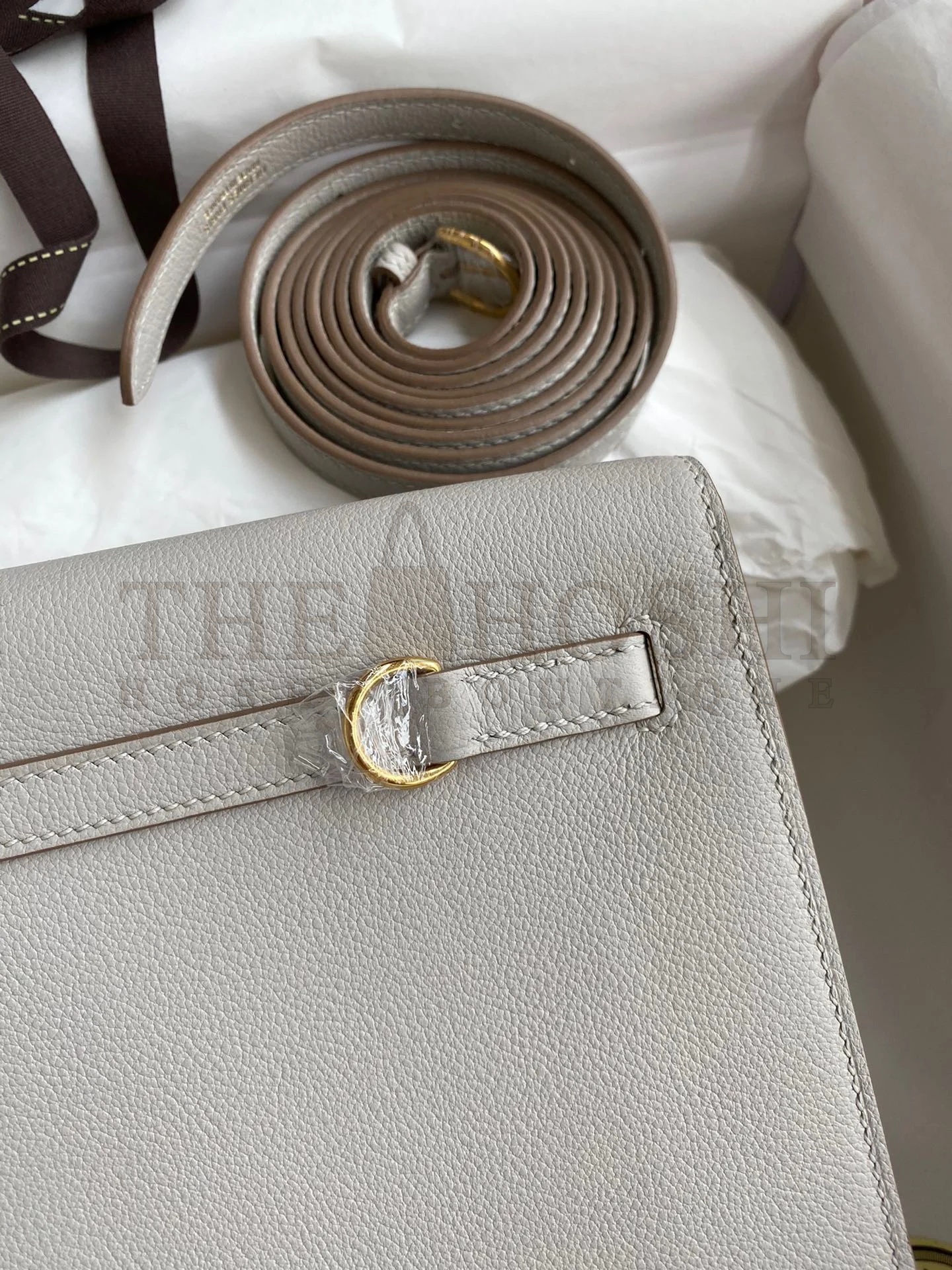 H**me5 Kelly Danse II Handmade Bag In Pearl Grey Evercolor Calfskin Master Quality