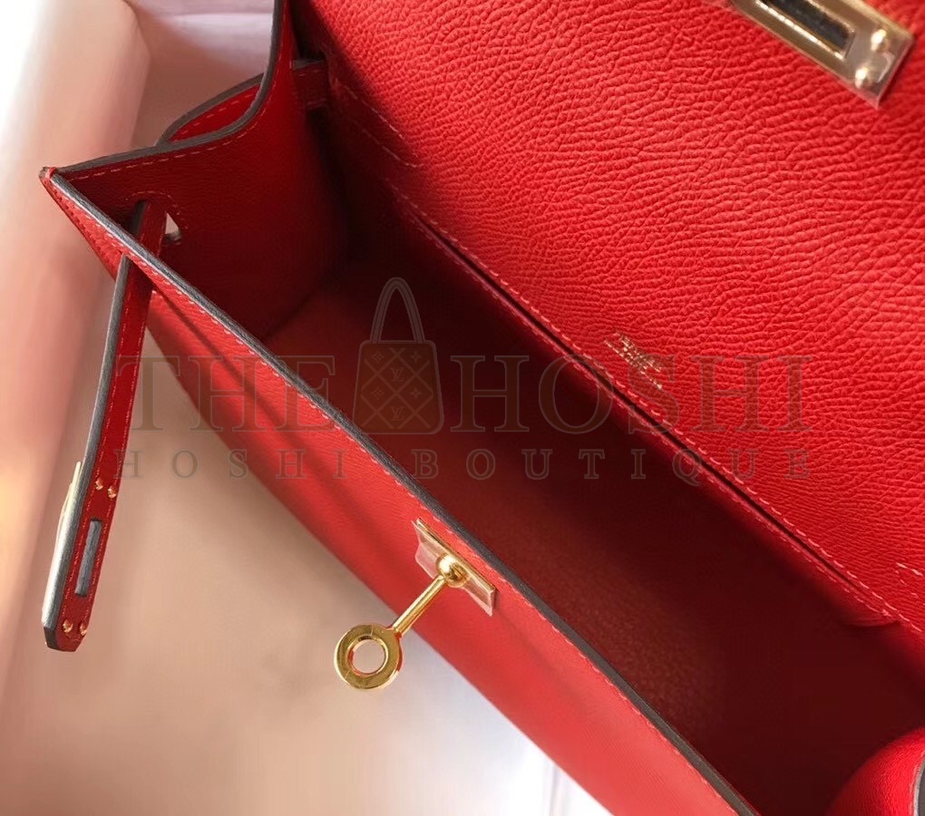H**me5 Kelly Pochette Bag In Red Epsom Leather Master Quality