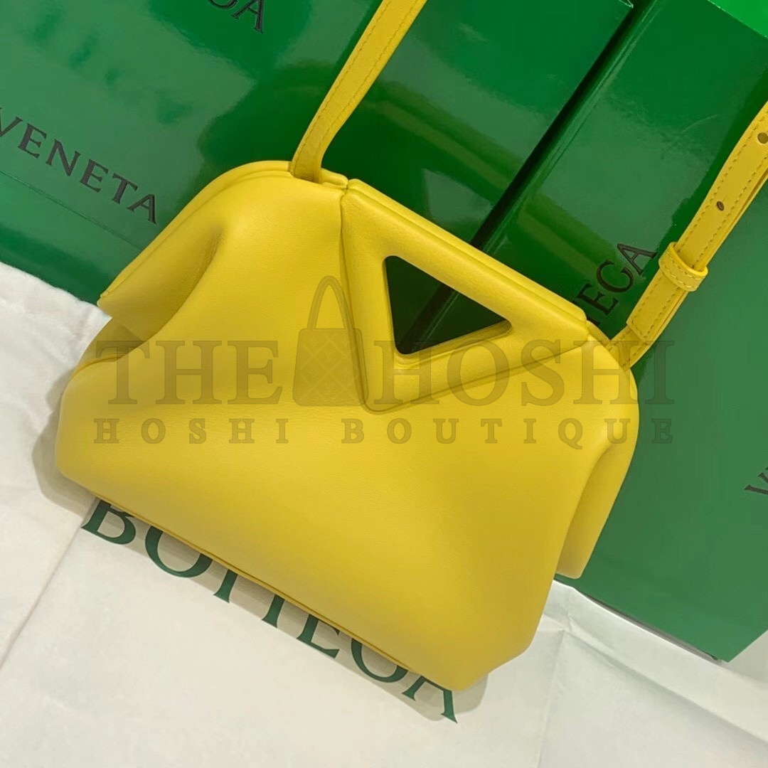 B0tt*ga Ven*ta Small Point Top Handle Bag In Yellow Leather Master Quality