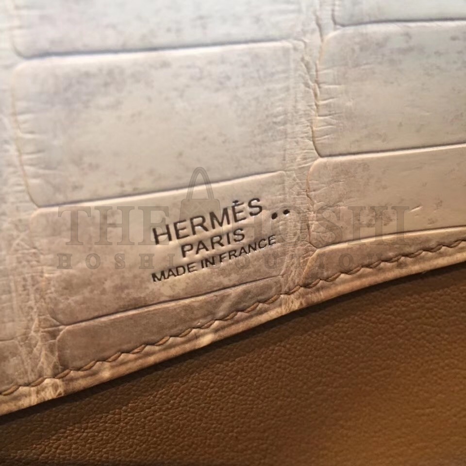 H**me5 D1am0nd Kelly Cut Clutch In Himalaya Niloticus Crocodile Skin Master Quality