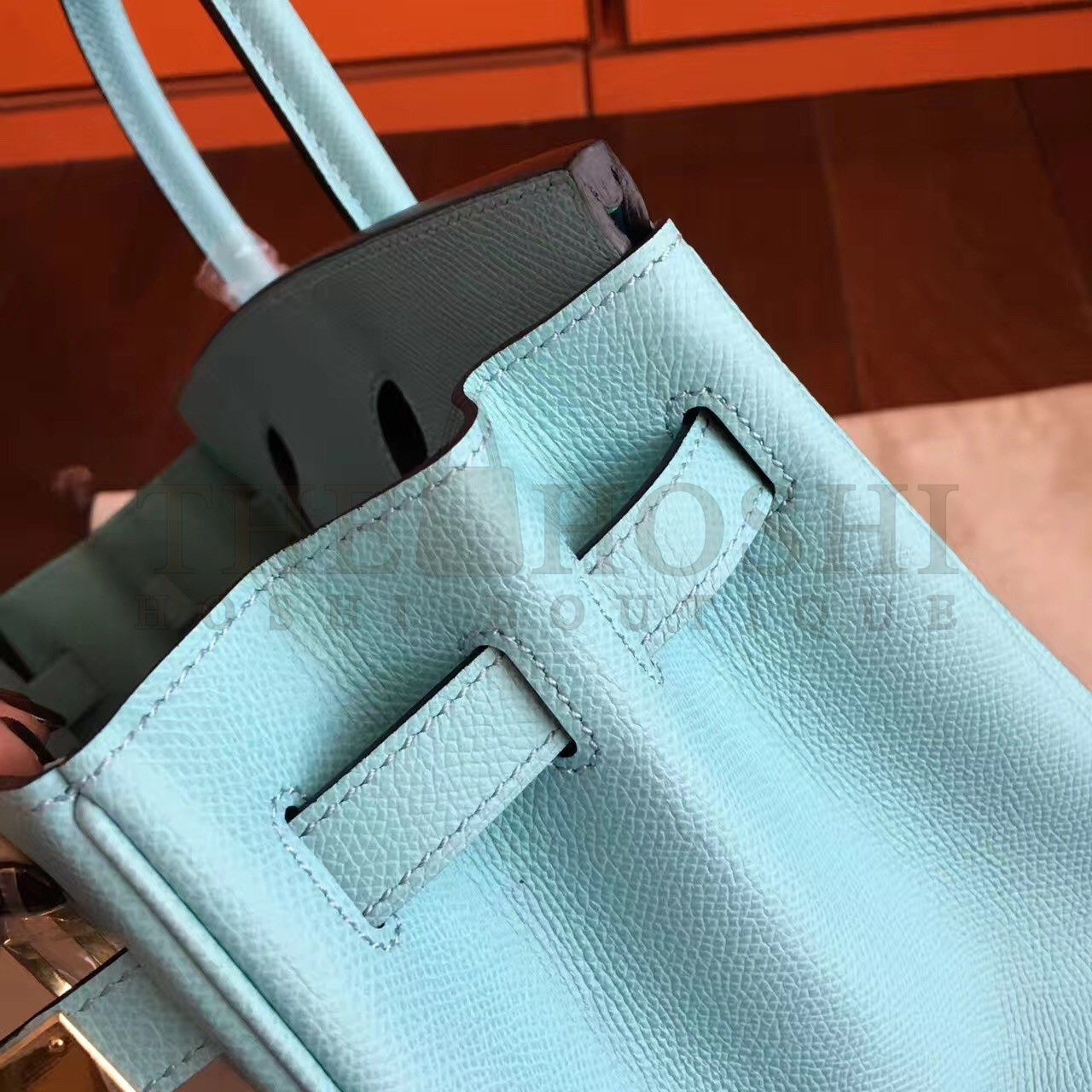 H**me5 Blue Atoll Birkin 25cm Epsom Handmade Bag Master Quality