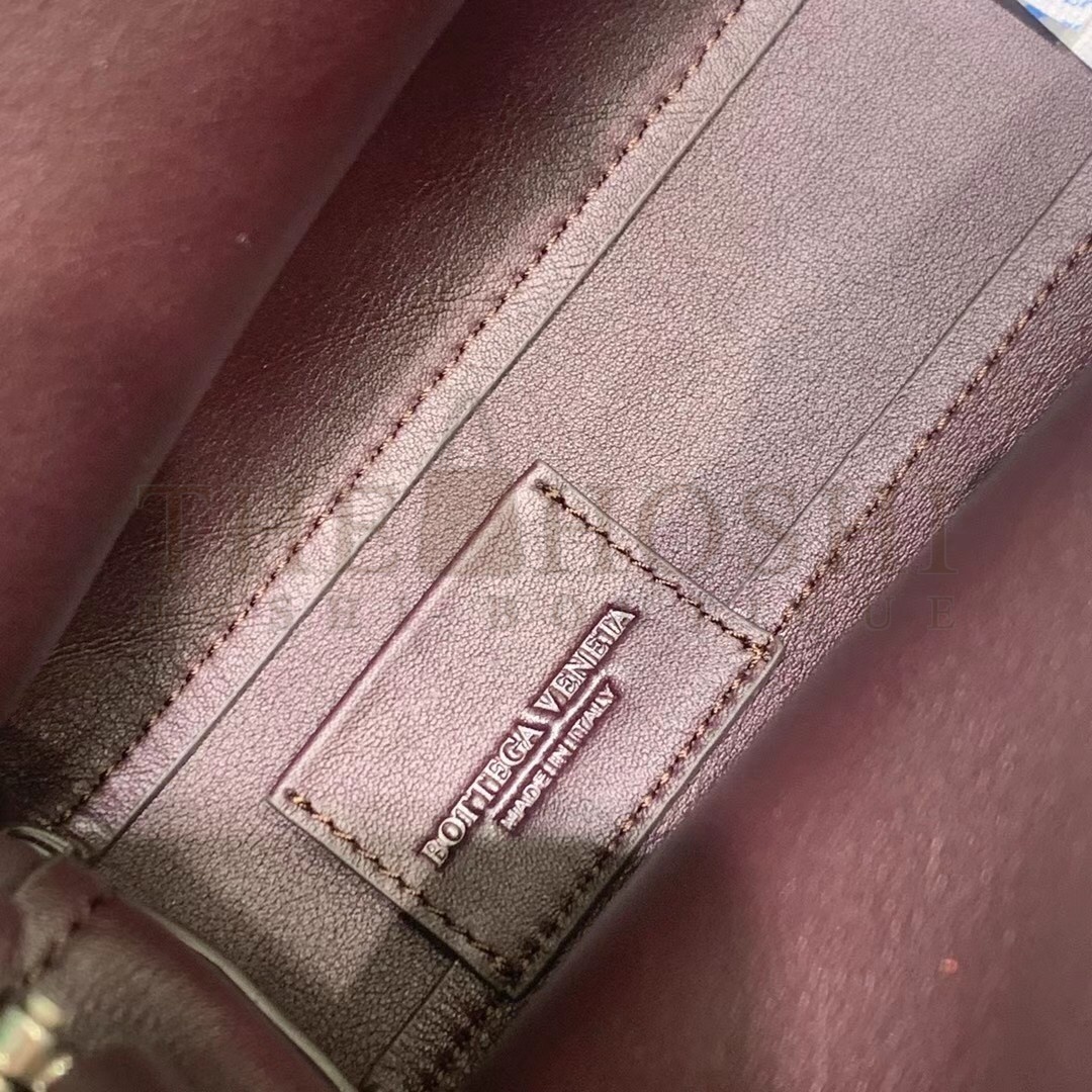 B0tt*ga Ven*ta Small Point Top Handle Bag In Grape Leather Master Quality