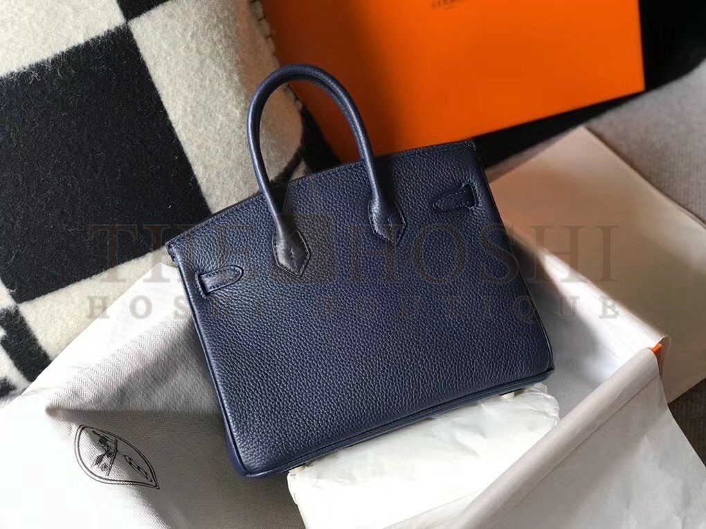 H**me5 Birkin 25cm Bag In Navy Blue Clemence Leather Master Quality
