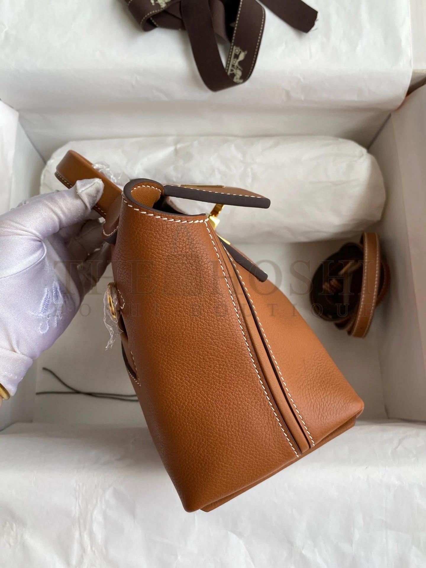 H**me5 24/24 Mini 21 Handmade Bag in Gold Evercolor Leather Master Quality