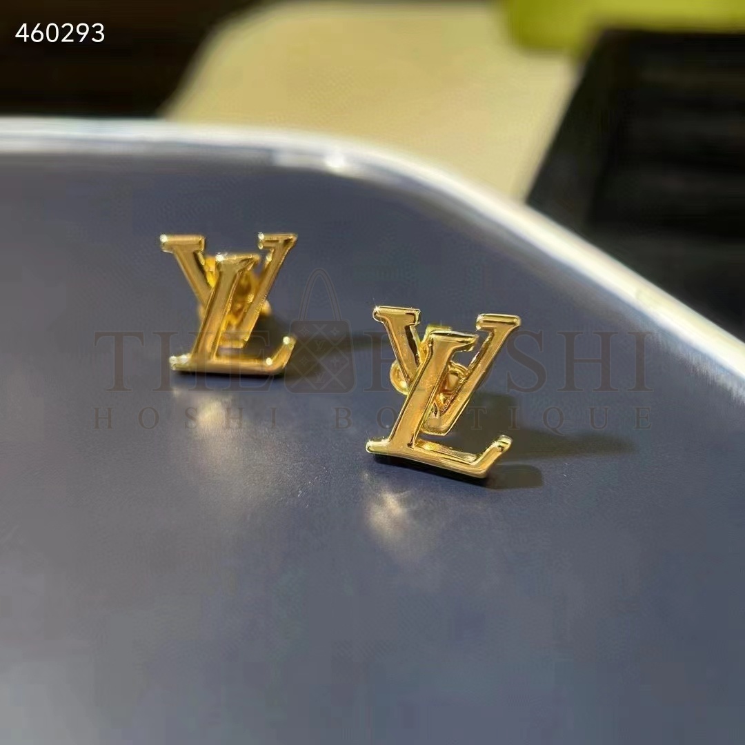 L0vis Vvtt0n Women LV Iconic Earrings Gold-Color Initials M00743 Master Quality
