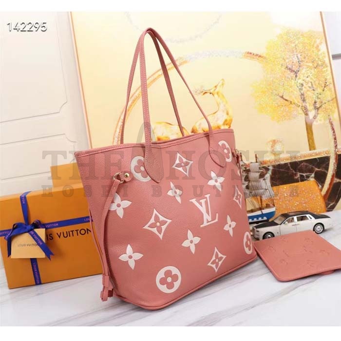 L0vis Vvtt0n LV Women Neverfull MM Tote Cream Monogram Coated Canvas Cowhide Leather Master Quality