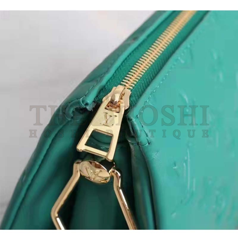 L0vis Vvtt0n LV Women Coussin BB Handbag Emerald Monogram Embossed Puffy Lambskin Master Quality